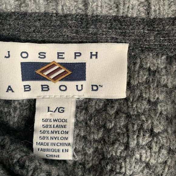Joseph Abboud 1/4 zip Wool Knit Swearer gray Men's Size Large - Picture 8 of 8